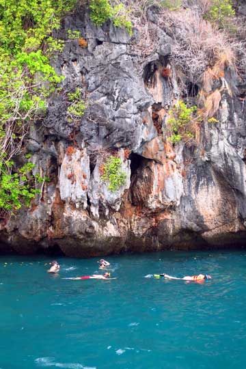 Snorkelers off Koh Mah.