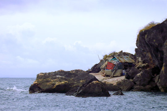 Only other sign of life is this weather-beaten shack.